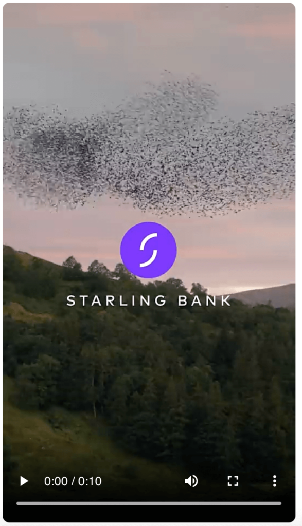 Starling Bank's Snapchat Ad campaign which was optimised towards App Purchases. 